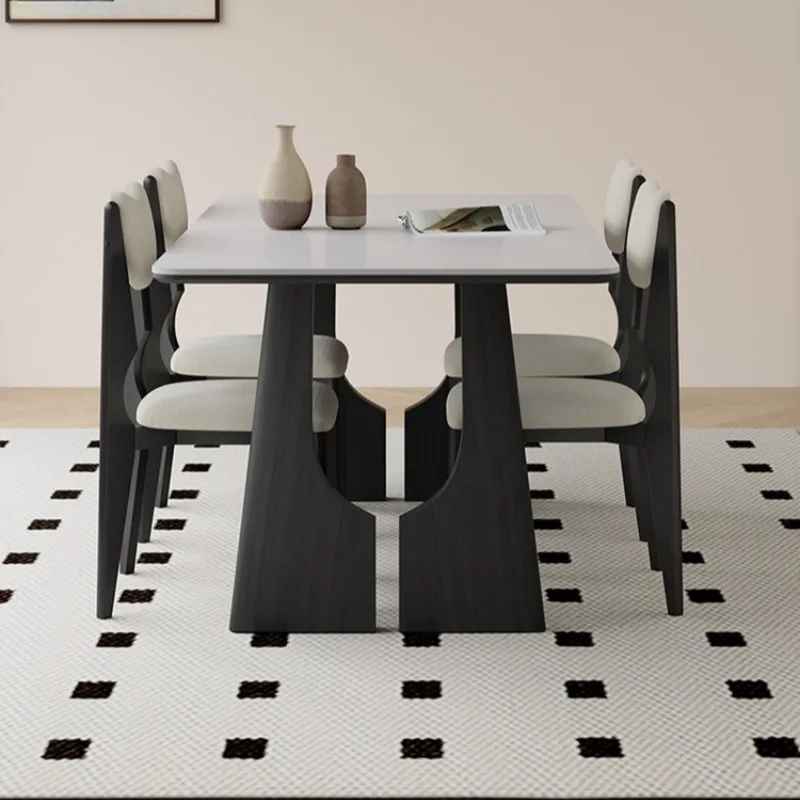 Modern simple solid wood rock slab dining table and chair combination, Nordic home rectangular dining table
Modern simple solid wood rock slab dining table and chair combination, Nordic home rectangular dining table