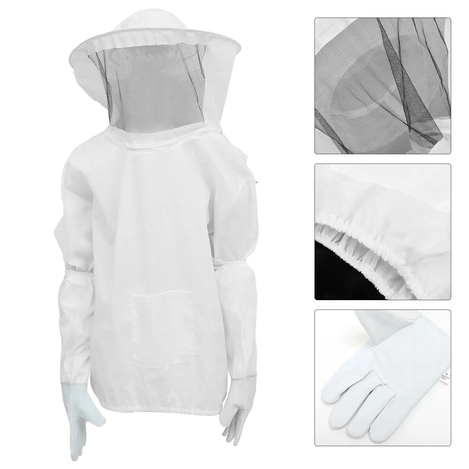 Beekeeping Suit White Bee Clothes Set Breathable Mesh Polyester Protective Gloves Hat Work Clothes Flying Insects Safe Garden
Beekeeping Suit White Bee Clothes Set Breathable Mesh Polyester Protective Gloves Hat Work Clothes Flying Insects Safe Garden