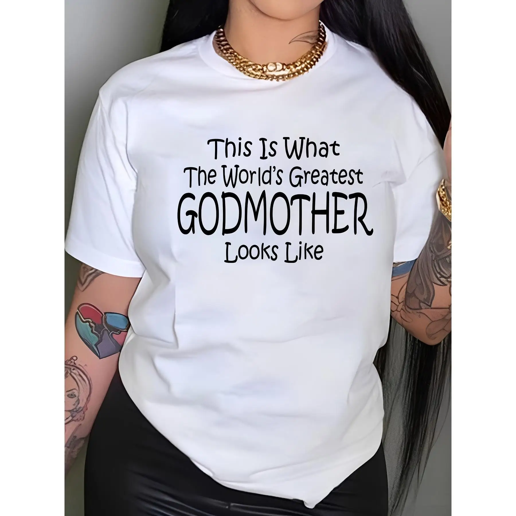 This Is What The World'S Greatest Godmother Looks Like Printed Girls T-shirt Pattern Loose Spring Summer Casual Short Sleeve
This Is What The World'S Greatest Godmother Looks Like Printed Girls T-shirt Pattern Loose Spring Summer Casual Short Sleeve