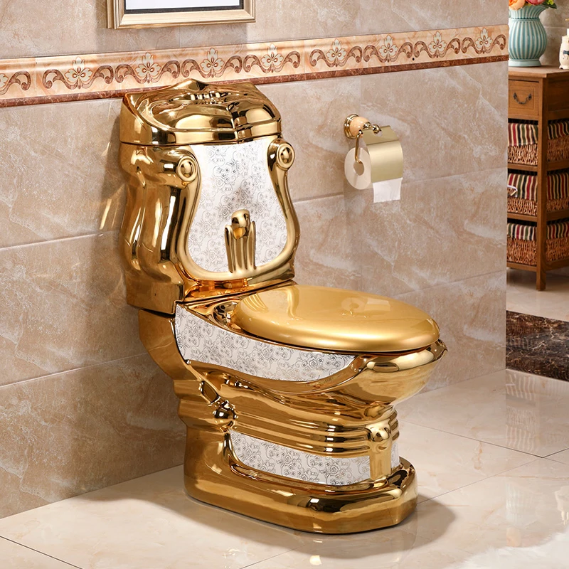 Large Size Gold Flush Bathroom Flush Toilet Two-piece Flush Toilet Ceramic Gold Toilet
Large Size Gold Flush Bathroom Flush Toilet Two-piece Flush Toilet Ceramic Gold Toilet