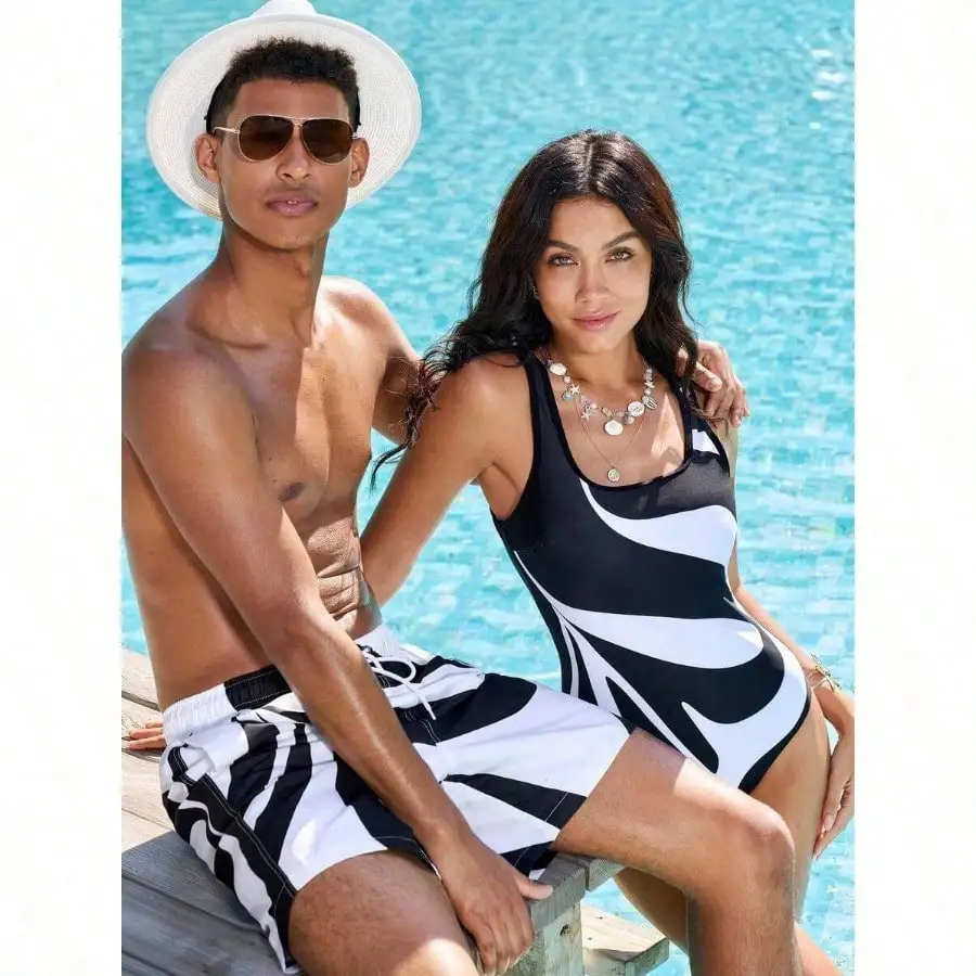 1pc Men's Marble Print Drawstring Waist Beach Shorts Couples Matching Swimwear, Vacation For Beach,Hawaiian, Matching Swimwear For Couples Blue, Couple Bathing Suit Set, Beachwear Matching Couple, His And Hers Swim Suit Sets, Men Bathing Suit Couple Match
1pc Men's Marble Print Drawstring Waist Beach Shorts Couples Matching Swimwear, Vacation For Beach,Hawaiian, Matching Swimwear For Couples Blue, Couple Bathing Suit Set, Beachwear Matching Couple, His And Hers Swim Suit Sets, Men Bathing Suit Couple Match