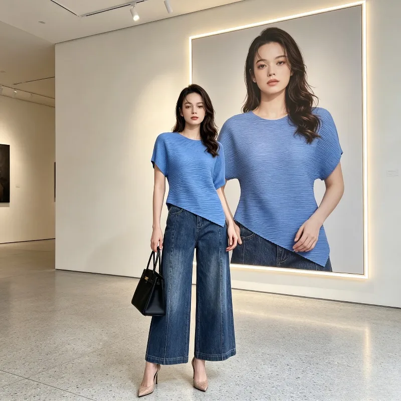 Miyake Pleated Short Sleeve 2026 Spring Summer New Original Comfortable Top Women Loose Casual Pleated T-Shirt Niche Fashion
Miyake Pleated Short Sleeve 2026 Spring Summer New Original Comfortable Top Women Loose Casual Pleated T-Shirt Niche Fashion