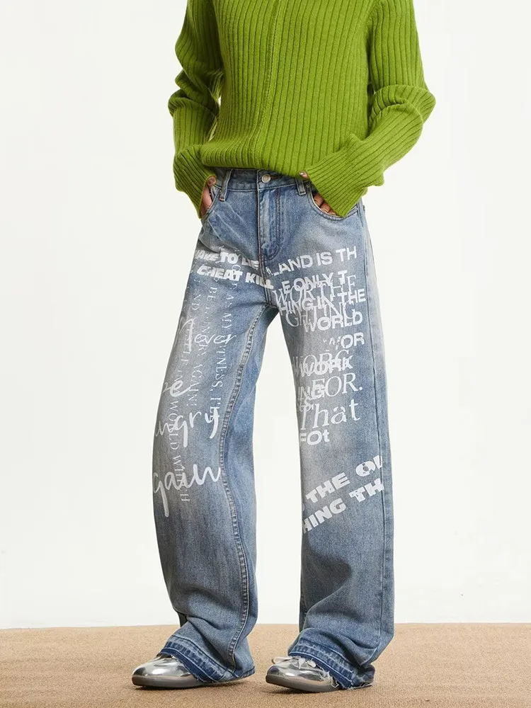 2025 Chic Y2K Fashion Letter Printed Vintage Blue Baggy Jeans Pants For Women Clothing Straight Lady Denim Trousers Ropa Mujer
2025 Chic Y2K Fashion Letter Printed Vintage Blue Baggy Jeans Pants For Women Clothing Straight Lady Denim Trousers Ropa Mujer