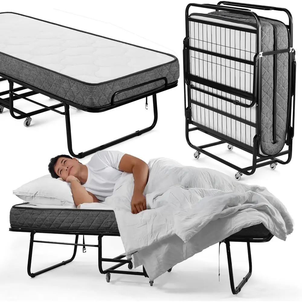 Portable Rollaway Cot with 5-inch Memory Foam Mattress - Compact Folding Design for Space-Saving Storage
Portable Rollaway Cot with 5-inch Memory Foam Mattress - Compact Folding Design for Space-Saving Storage