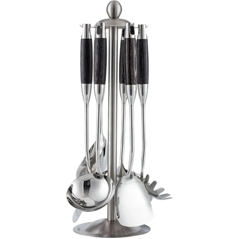 304 Stainless Steel Kitchen Utensils Set with Wood Handle - Metal Cooking Utensils with Countertop Rotating Holder Stand
304 Stainless Steel Kitchen Utensils Set with Wood Handle - Metal Cooking Utensils with Countertop Rotating Holder Stand