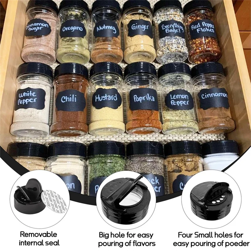 HRBAJ-3 Oz 36 Pack Plastic Spice Jars Empty Seasoning Bottles Clear Small Containers With Cap Shaker And Stickers
HRBAJ-3 Oz 36 Pack Plastic Spice Jars Empty Seasoning Bottles Clear Small Containers With Cap Shaker And Stickers