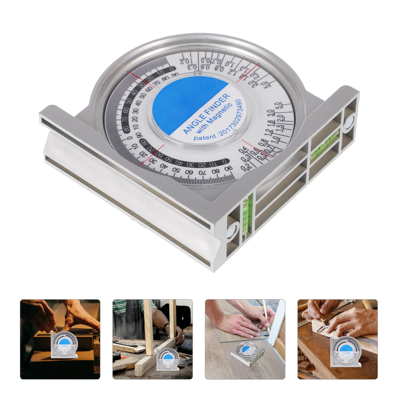 Multi-Function Angle Gauge Bubble Inclinometer Portable Durable Leveling Measuring Tool High Precision Protractor Gauge Slopes
