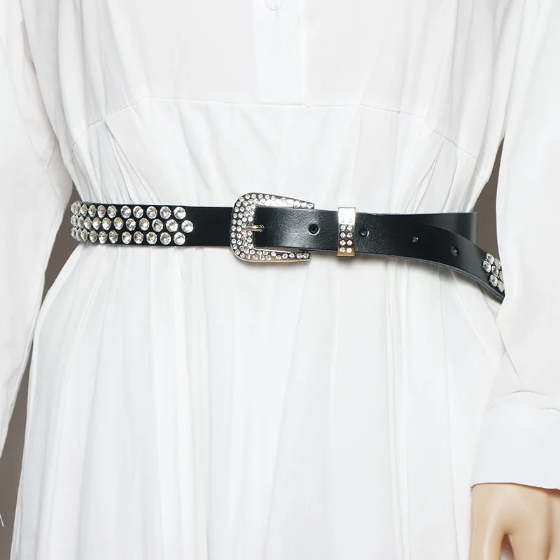 Rhinestone belt women's wide full diamond patent leather with diamond wild decoration jeans with belt
Rhinestone belt women's wide full diamond patent leather with diamond wild decoration jeans with belt