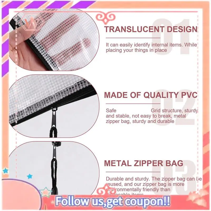 Upgraded 54Pcs Mesh Zipper Pouch Document Bag, 8 Assorted Size, Waterproof Plastic Zip File Folders, Multipurpose For Office,Hom
Upgraded 54Pcs Mesh Zipper Pouch Document Bag, 8 Assorted Size, Waterproof Plastic Zip File Folders, Multipurpose For Office,Hom