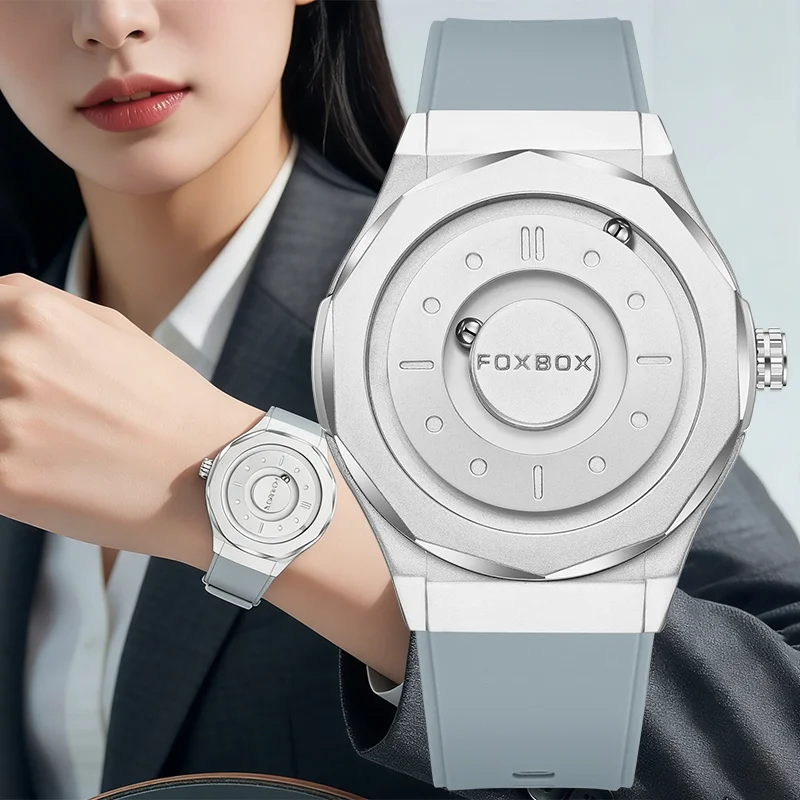 Часы FOXBOX Simple для женщин, водонепроницаемые спортивные кварцевые часы с магнитным стальным шариком, деловые женские часы из нержавеющей стали.
Часы FOXBOX Simple для женщин, водонепроницаемые спортивные кварцевые часы с магнитным стальным шариком, деловые женские часы из нержавеющей стали.