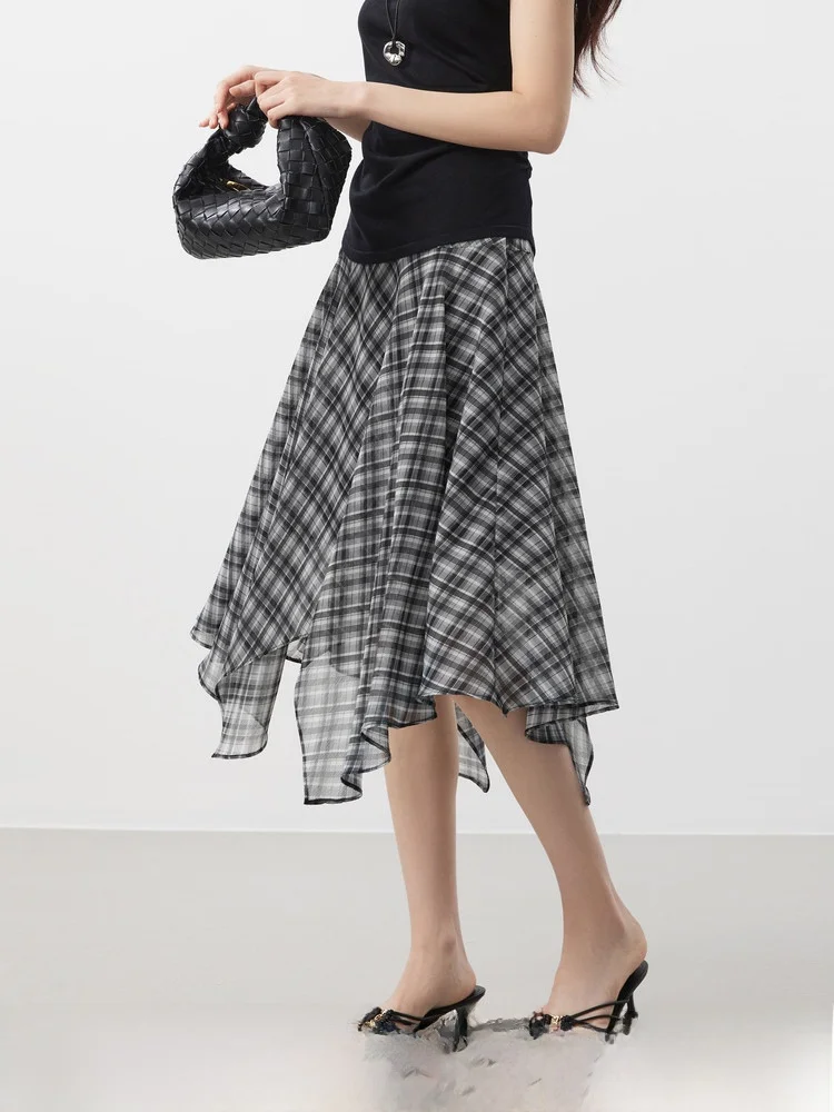 Elegant Asymmetrical A-Line Skirt for Women Spring 2026 Fashionable Trendy Checks Lightweight Polyester Fiber High Waist
Elegant Asymmetrical A-Line Skirt for Women Spring 2026 Fashionable Trendy Checks Lightweight Polyester Fiber High Waist