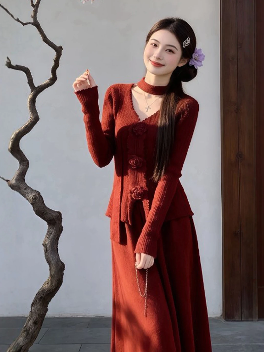 Spring Faion Set Women's Gentle Unique Beautiful V-ne Top f-skirt One Whole Set Spring Festival Clothes 26
Spring Faion Set Women's Gentle Unique Beautiful V-ne Top f-skirt One Whole Set Spring Festival Clothes 26