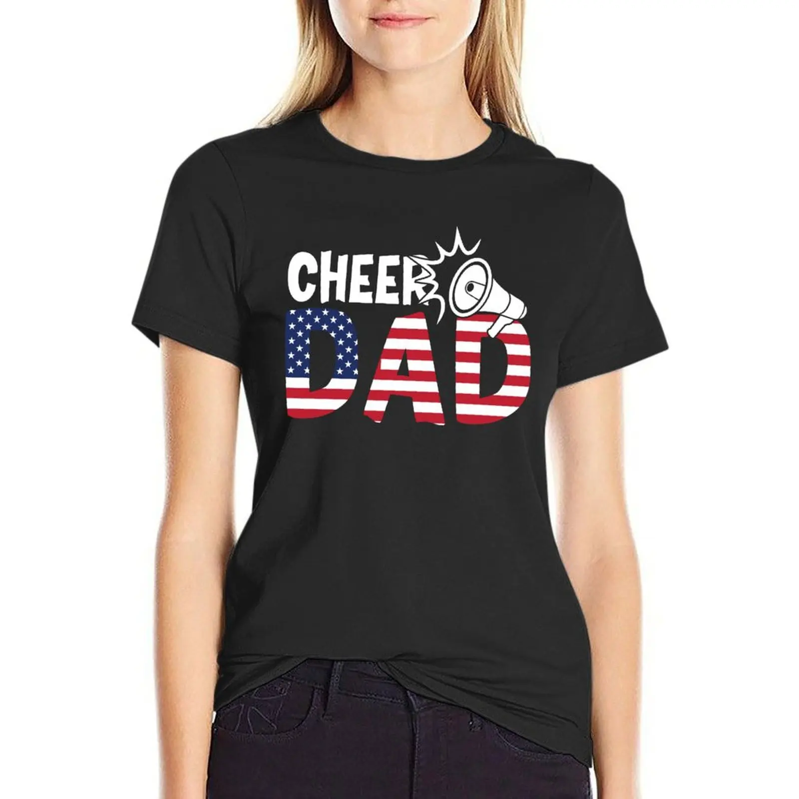 Cheer Dad USA Flag Cheerleader Dad Life Fathers Day T-shirt vintage clothes summer top clothes for Women
Cheer Dad USA Flag Cheerleader Dad Life Fathers Day T-shirt vintage clothes summer top clothes for Women