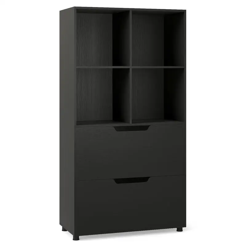 4-Cube Bookcase with 2 Drawers 51 inch 5-Tier Tall Freestanding Bookshelf-Black
4-Cube Bookcase with 2 Drawers 51 inch 5-Tier Tall Freestanding Bookshelf-Black