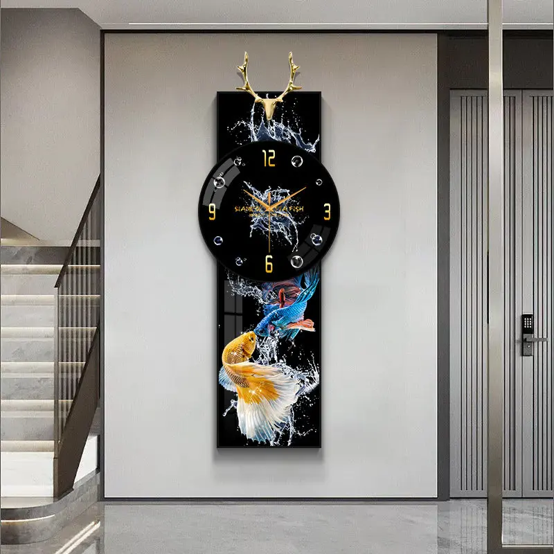 New Model Nine Fish Graph Entrance Wall Clock Living Room Mural Mute Watch Luxury Wall Mounted Digital Clocks Home Decor Clock
New Model Nine Fish Graph Entrance Wall Clock Living Room Mural Mute Watch Luxury Wall Mounted Digital Clocks Home Decor Clock