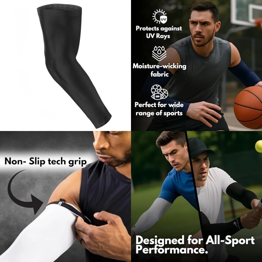Compression Arm Sleeves for Men & Women| Cooling UV Sun Protection Elbow Pain Relief for All Sports and Recovery,Large,Black: Single Sleeve
Compression Arm Sleeves for Men & Women| Cooling UV Sun Protection Elbow Pain Relief for All Sports and Recovery,Large,Black: Single Sleeve