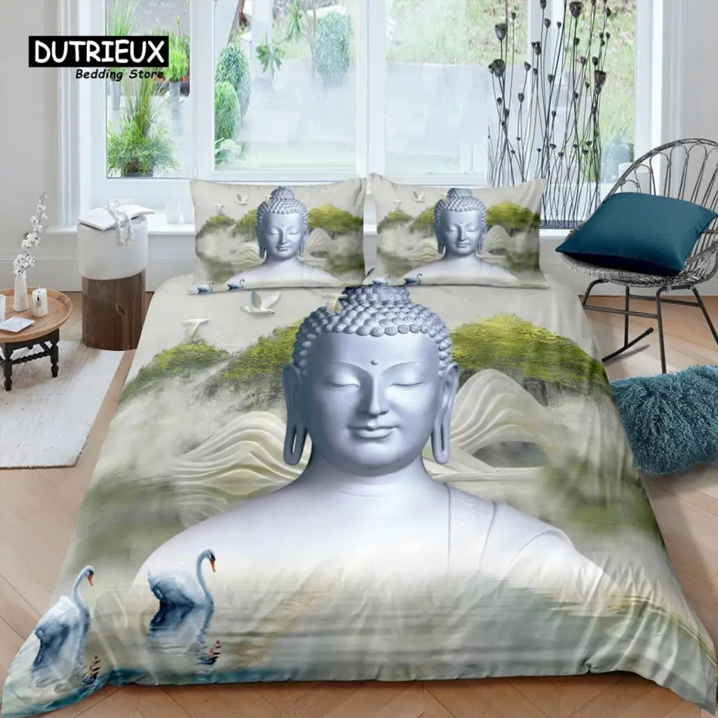 Home Living Luxury 3D Print Buddha Bedding Set Lotus Crane Duvet Cover Pillowcase Queen and King EU/US/AU Size Polyester Bedding
Home Living Luxury 3D Print Buddha Bedding Set Lotus Crane Duvet Cover Pillowcase Queen and King EU/US/AU Size Polyester Bedding