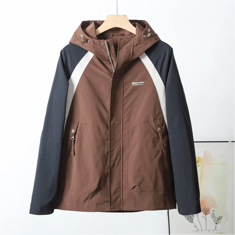 Новое весеннее мужское пальто для занятий спортом на открытом воздухе Faion в стиле пэчворк, куртка с капюшоном, подставка из полиэфирной ткани, защита от ветра, длинная свечная молния...
Новое весеннее мужское пальто для занятий спортом на открытом воздухе Faion в стиле пэчворк, куртка с капюшоном, подставка из полиэфирной ткани, защита от ветра, длинная свечная молния...