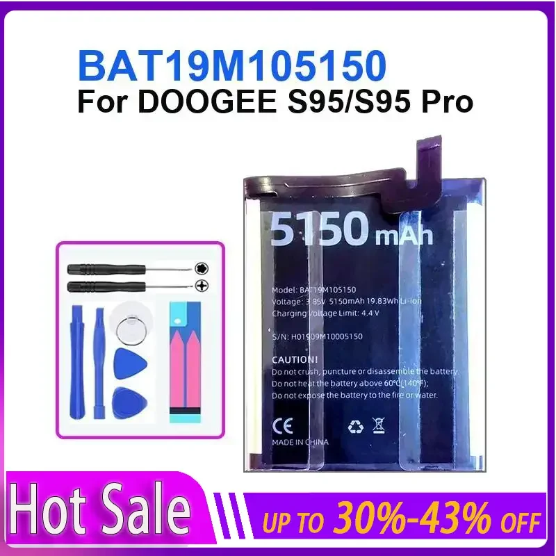 5150mAh BAT19M105150 Cell Phone Replacement Battery for Doogee S95Pro S95 Pro Portable Batteries + Track code warranty
5150mAh BAT19M105150 Cell Phone Replacement Battery for Doogee S95Pro S95 Pro Portable Batteries + Track code warranty