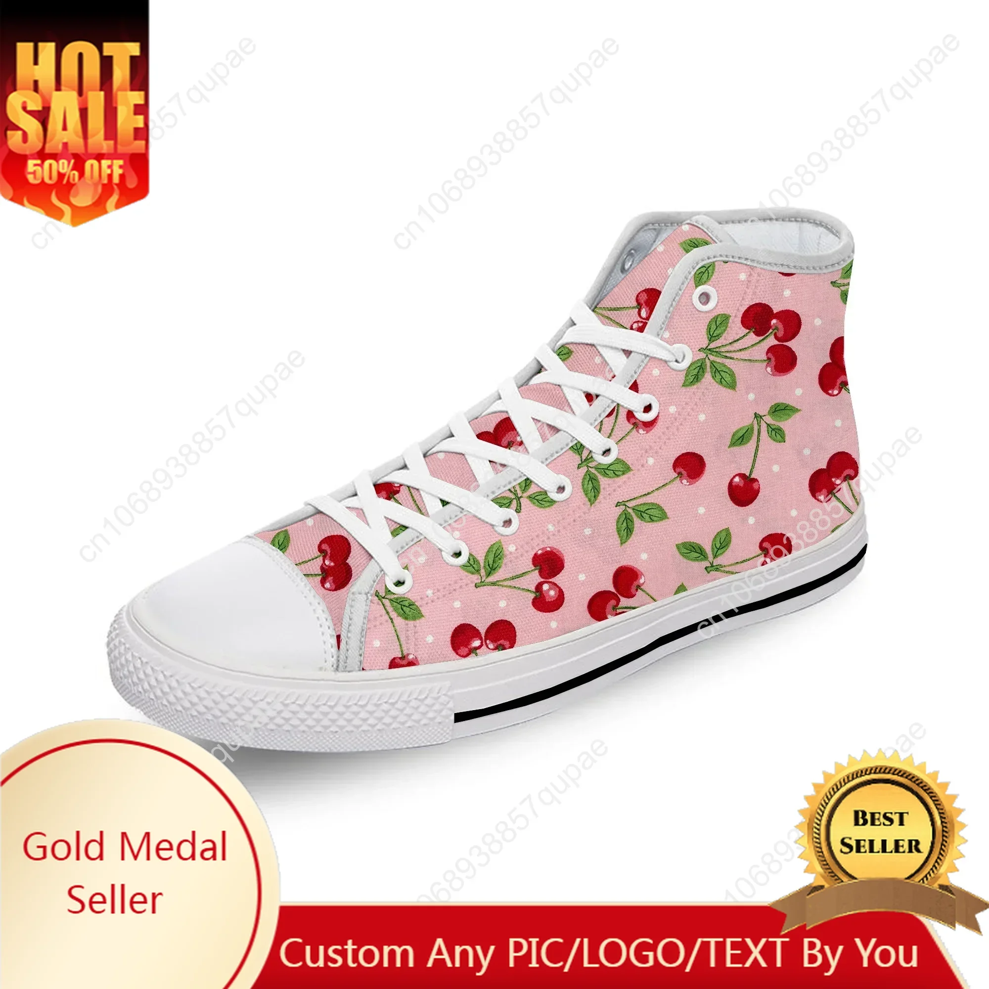 Cherry Pattern Cartoon Cute Funny White Cloth Fashion 3D Print High Top Canvas Shoes Men Women Lightweight Breathable Sneakers
Cherry Pattern Cartoon Cute Funny White Cloth Fashion 3D Print High Top Canvas Shoes Men Women Lightweight Breathable Sneakers