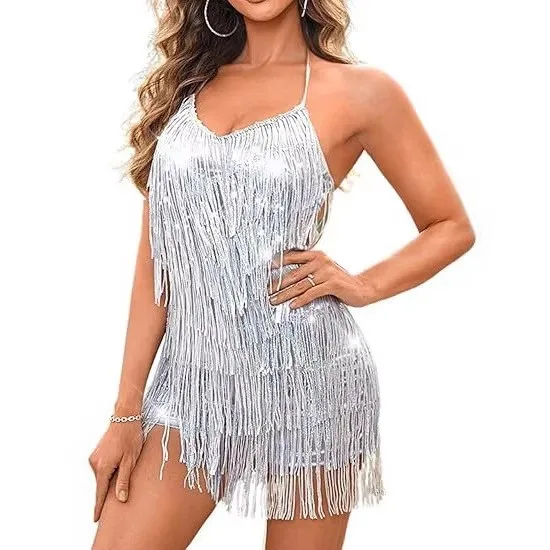 Winter Women's Clothing Sequin Fringe Backless Clubwear Sparkly Stage Romper Sweet Spicy For Woman Polyester Medium Weight
Winter Women's Clothing Sequin Fringe Backless Clubwear Sparkly Stage Romper Sweet Spicy For Woman Polyester Medium Weight