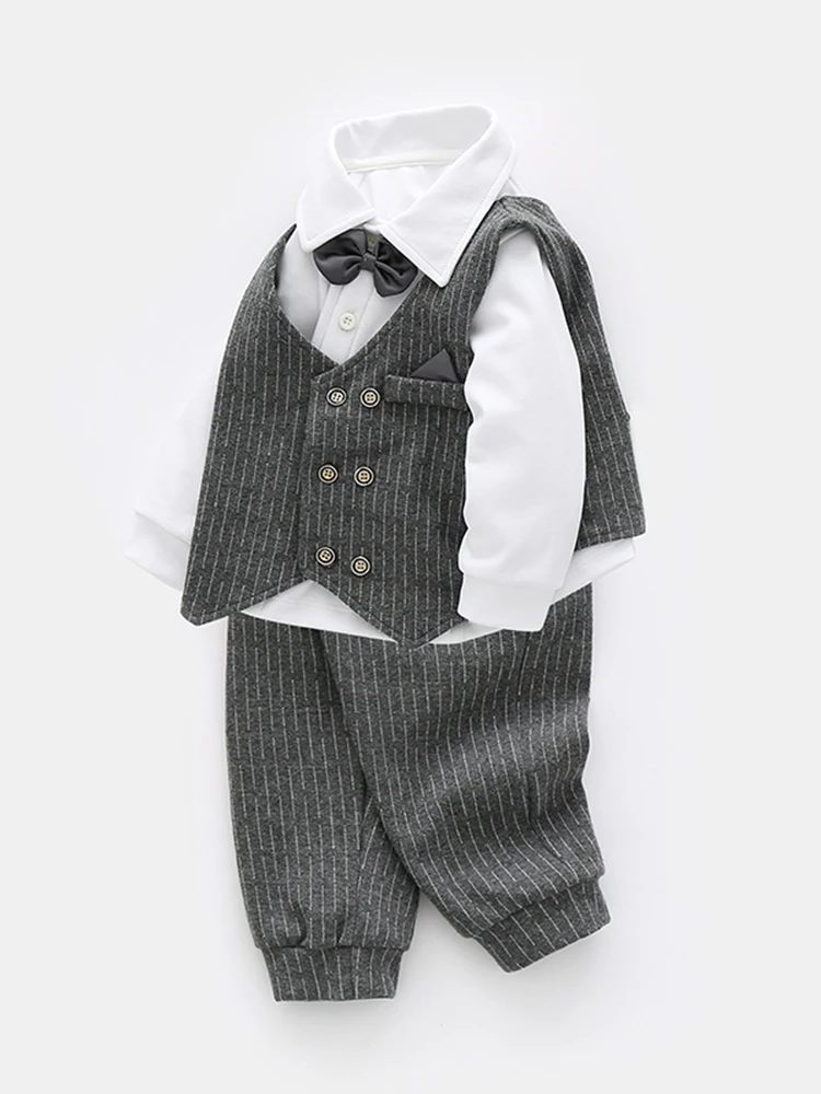 Baby Boy's Small Suit Vest Three-piece Suit Gentleman's Dress 100-day Kidsren's First Birthday Party Baby Spring & Fall Clothing
Baby Boy's Small Suit Vest Three-piece Suit Gentleman's Dress 100-day Kidsren's First Birthday Party Baby Spring & Fall Clothing