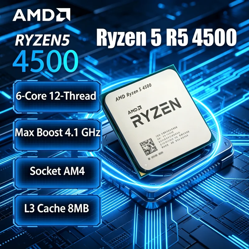 AMD Ryzen 5 4500 3.6GHz 4.1GHz 6 Core 12 Thread 8MB L3 65W AM4 OEM CPU Tray Desktop Gaming PCIe 3.0 Fast Ship
AMD Ryzen 5 4500 3.6GHz 4.1GHz 6 Core 12 Thread 8MB L3 65W AM4 OEM CPU Tray Desktop Gaming PCIe 3.0 Fast Ship