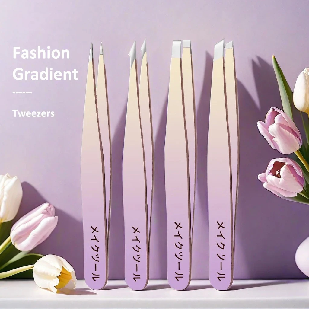 Gradient Eyebrow Tweezers Set 4 Pcs Stainless Steel Eyebrow Forceps Professional Beauty Tool Set For Facial Hair, Inward Growing
Gradient Eyebrow Tweezers Set 4 Pcs Stainless Steel Eyebrow Forceps Professional Beauty Tool Set For Facial Hair, Inward Growing