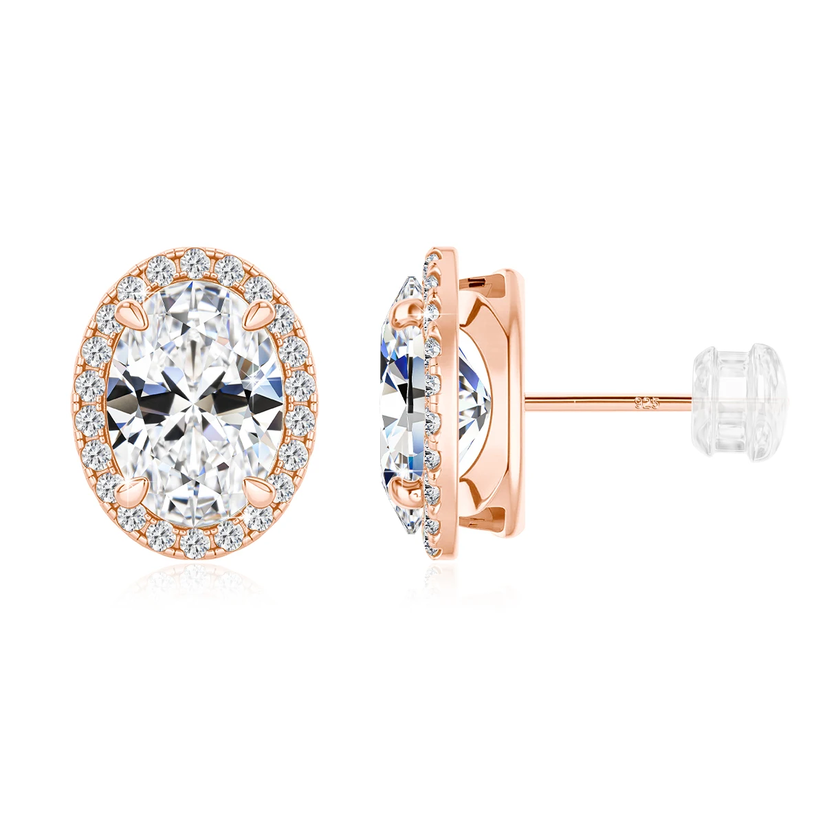 2x1CT Sparkling Oval Cut Moissanite Stud Earring Women 925 Sterling Silver Rose Gold Plated Diamond Ear Stud Piercing Jewelry
2x1CT Sparkling Oval Cut Moissanite Stud Earring Women 925 Sterling Silver Rose Gold Plated Diamond Ear Stud Piercing Jewelry