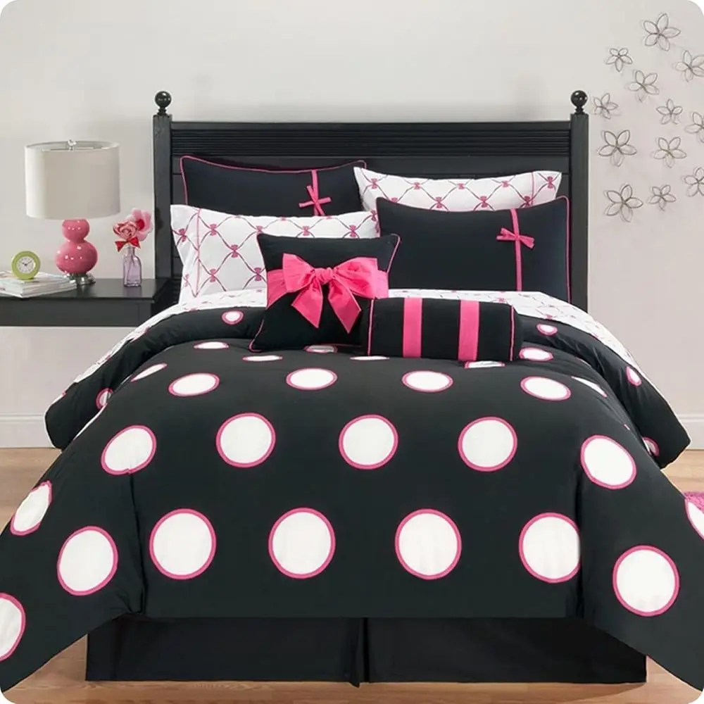 10-Piece Twin Bedding Set: Reversible Comforter, Pillows, Sheets, and Bedskirt | Playful Polka Dot & Bow | All-Season Comfort |
10-Piece Twin Bedding Set: Reversible Comforter, Pillows, Sheets, and Bedskirt | Playful Polka Dot & Bow | All-Season Comfort |
