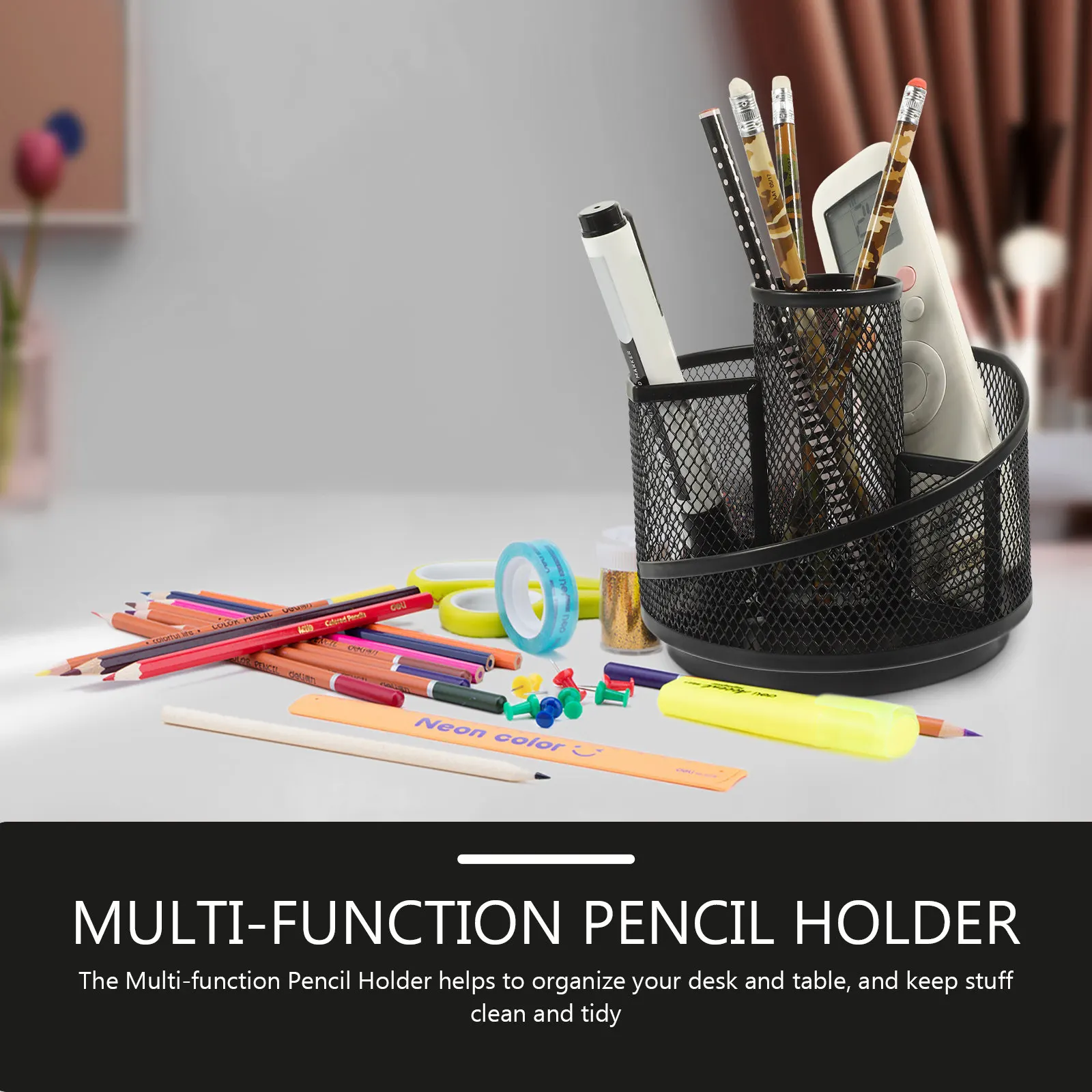 Вращающийся настольный держатель для ручек, железная конструкция, сетчатая подставка, противоскользящая накладка, многофункциональный органайзер для карандашей, контейнер для кистей
Вращающийся настольный держатель для ручек, железная конструкция, сетчатая подставка, противоскользящая накладка, многофункциональный органайзер для карандашей, контейнер для кистей