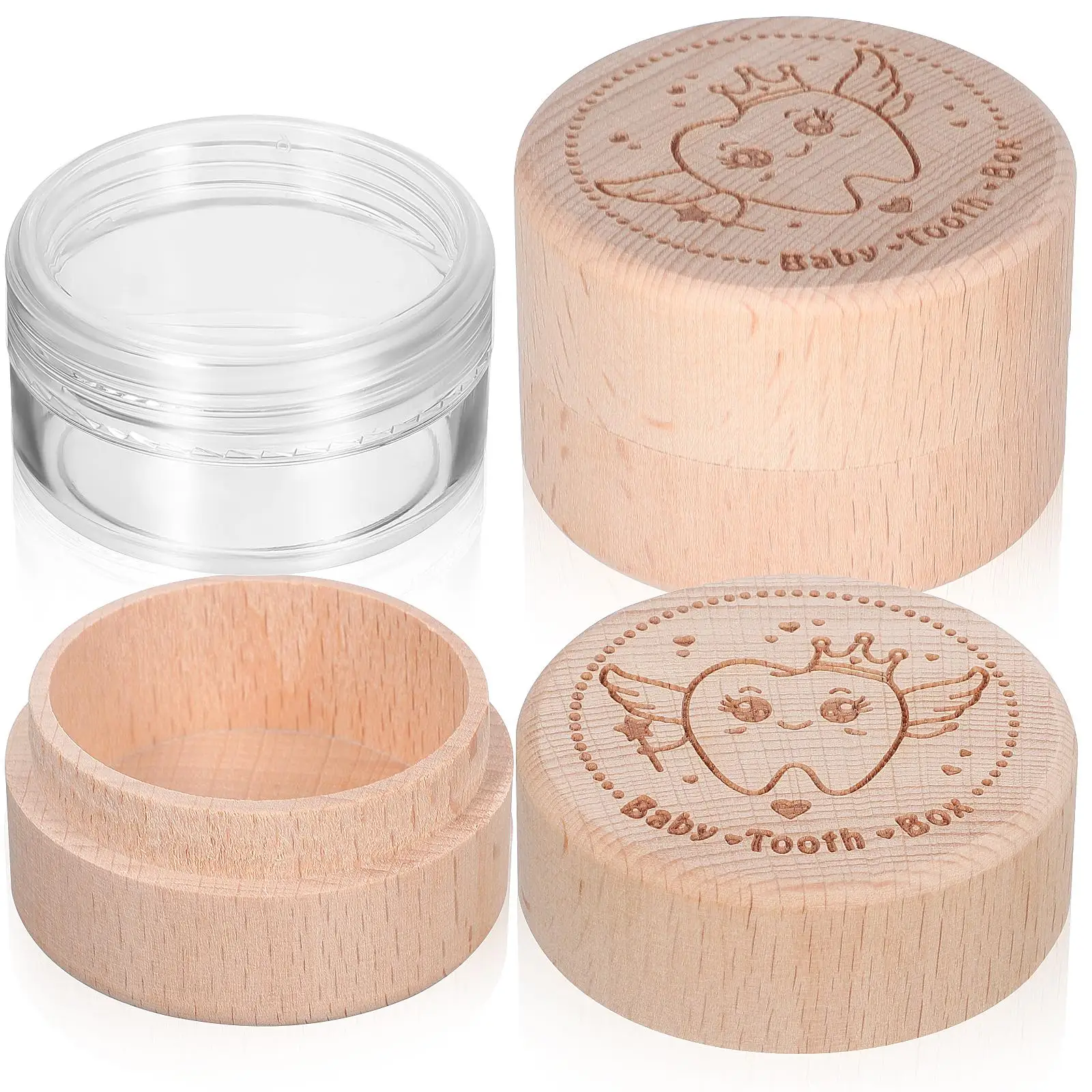Round Wooden 4 Pcs Storage Container Keepsake Baby Keepsake Box Jewelry Holder Smooth Surface Practical Decorative Box Lid
Round Wooden 4 Pcs Storage Container Keepsake Baby Keepsake Box Jewelry Holder Smooth Surface Practical Decorative Box Lid