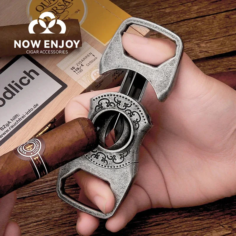 NOW ENJOY Elegant V-Cut Cigar Scissors with Intricate Metal Engraving
NOW ENJOY Elegant V-Cut Cigar Scissors with Intricate Metal Engraving