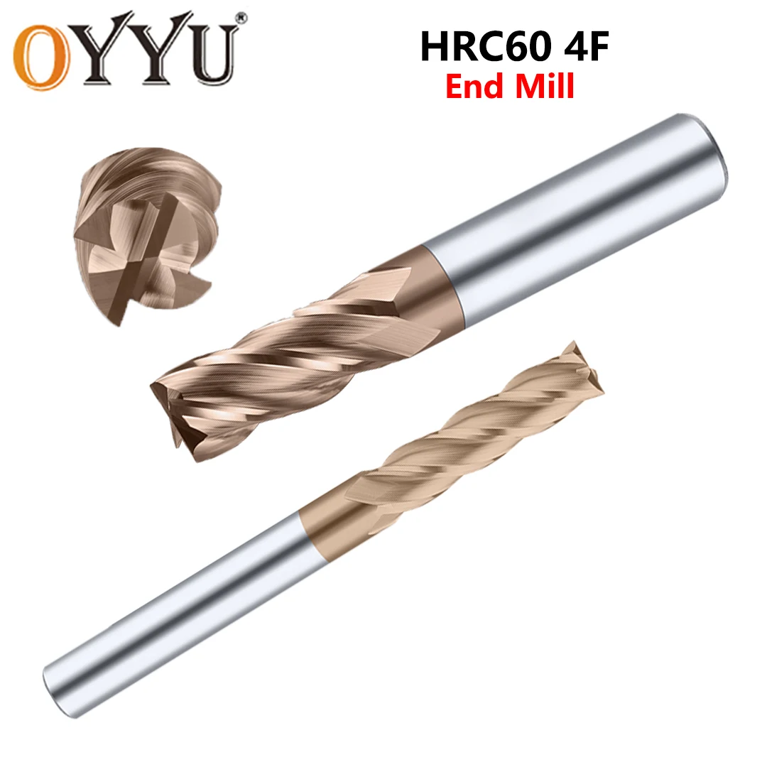 OYYU HRC60 4 Flutes End Mills CNC Maching Lathe Cutting Tools Carbide Steel Milling Cutter Solid Endmill 1-20mm 50L-150L
OYYU HRC60 4 Flutes End Mills CNC Maching Lathe Cutting Tools Carbide Steel Milling Cutter Solid Endmill 1-20mm 50L-150L