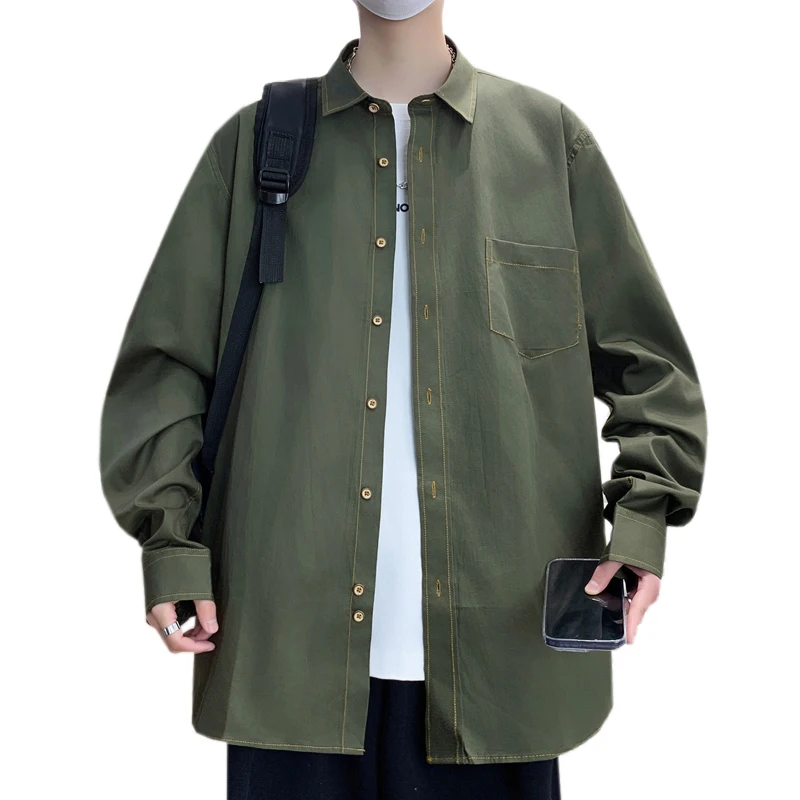 Men's Trendy Long Sleeve Shirt - Spring Summer Solid Color 100% Cotton Breathable Casual Shirt, Minimalist Style Utility Wear
Men's Trendy Long Sleeve Shirt - Spring Summer Solid Color 100% Cotton Breathable Casual Shirt, Minimalist Style Utility Wear