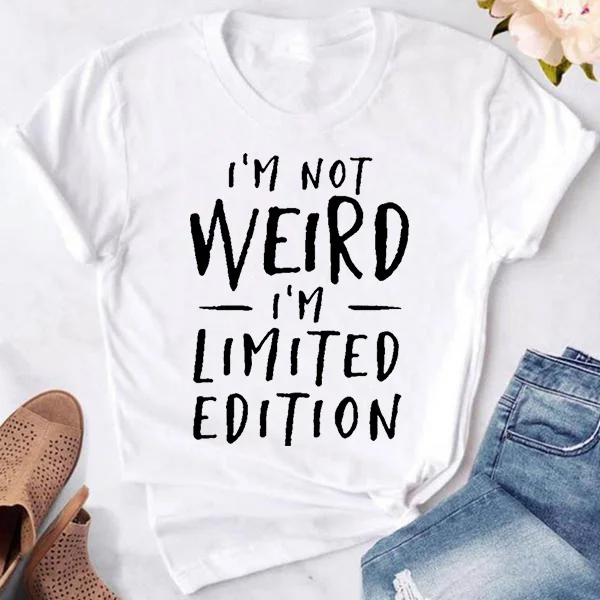 Fashion Funny I'm Not Weird Printed T-shirts Women Summer Casual Short Sleeved T-shirts Round Neck Tops
Fashion Funny I'm Not Weird Printed T-shirts Women Summer Casual Short Sleeved T-shirts Round Neck Tops