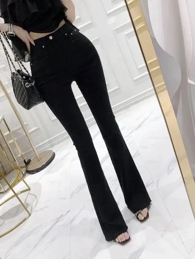 High Waist Elastic Slimming White Denim Jeans Women's Micro Flared Long Pants Pure Color Fashionable Versatile Spring Autumn
High Waist Elastic Slimming White Denim Jeans Women's Micro Flared Long Pants Pure Color Fashionable Versatile Spring Autumn