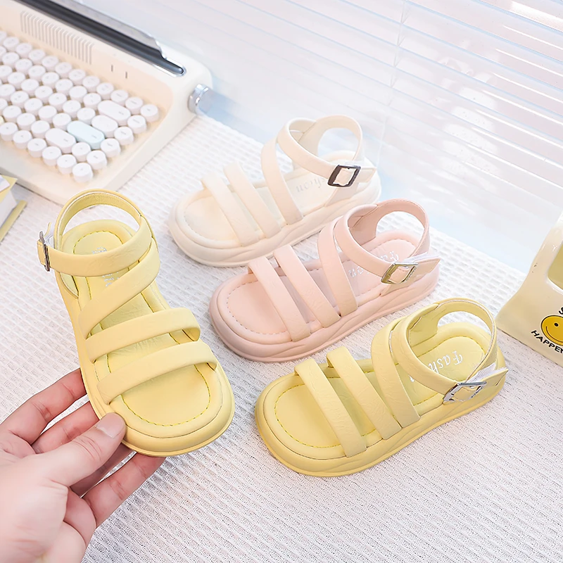 Kids Strappy Sandals for Girls 2025 Summer Non-slip Sole Toddler Beach Shoes with Pastel Colors Simple Classic Princess Flats
Kids Strappy Sandals for Girls 2025 Summer Non-slip Sole Toddler Beach Shoes with Pastel Colors Simple Classic Princess Flats