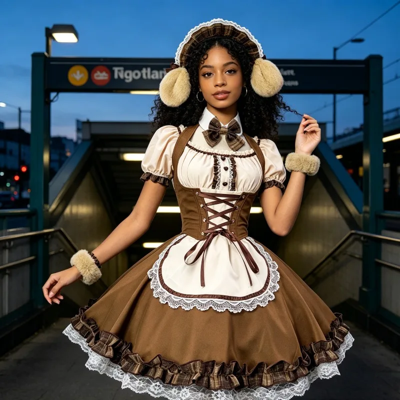 Sweet Shiba Inu Element Lolita Skirt Retro Waist Strap Vest Bubble Sleeve Princess Skirt with Hair Accessories Complete Set
Sweet Shiba Inu Element Lolita Skirt Retro Waist Strap Vest Bubble Sleeve Princess Skirt with Hair Accessories Complete Set