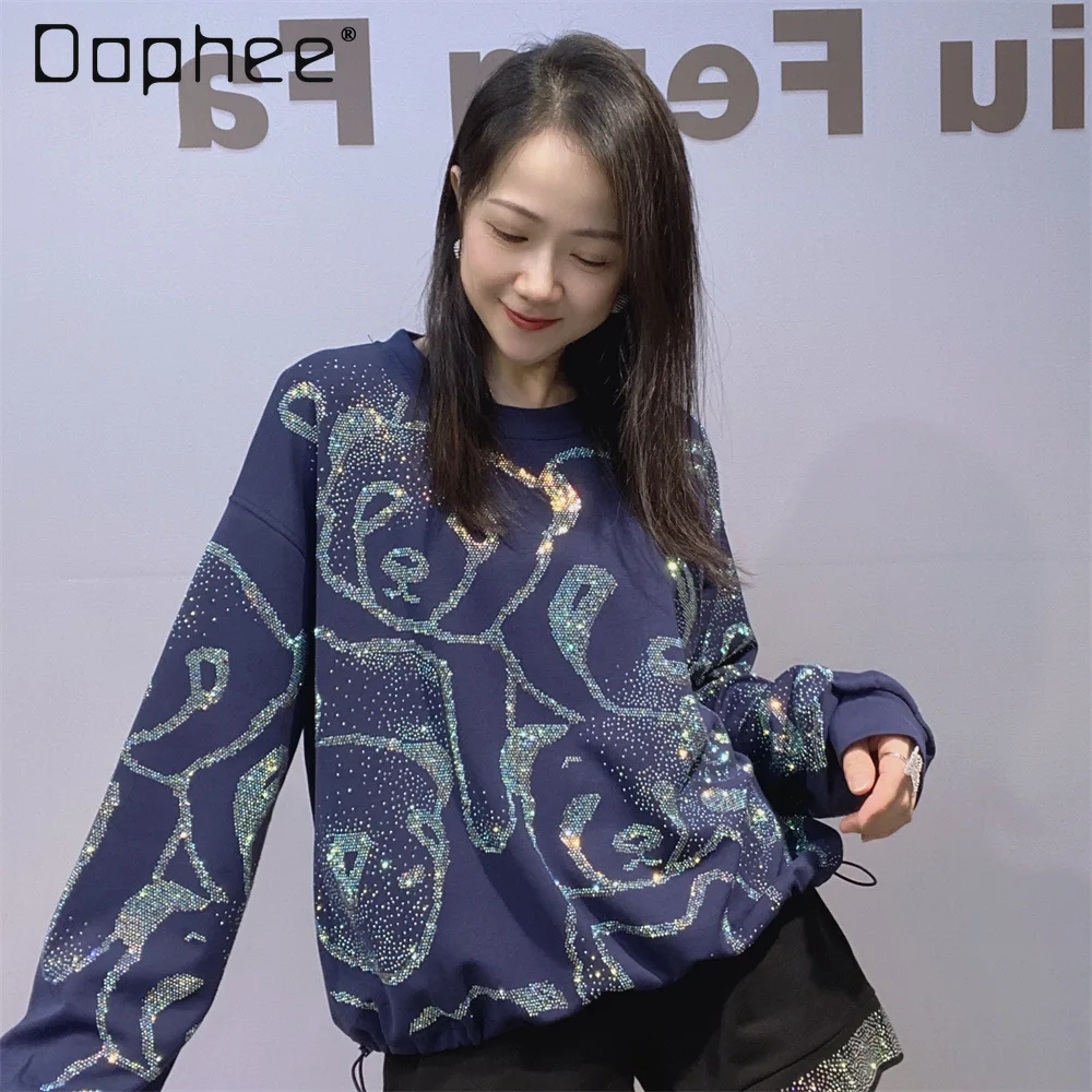 Women's Rhinestone Round Neck Short Sweatshirt Autumn Winter New Fashion Versatile Loose Casual Cartoon Long Sleeve Top
Women's Rhinestone Round Neck Short Sweatshirt Autumn Winter New Fashion Versatile Loose Casual Cartoon Long Sleeve Top