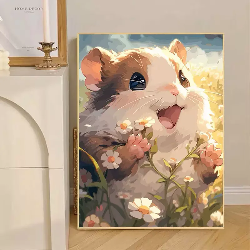 Healing Cute Hamster Cross Stitch Diamond Painting with Frame Children's Handmade Decorative Artwork for Bedroom
Healing Cute Hamster Cross Stitch Diamond Painting with Frame Children's Handmade Decorative Artwork for Bedroom