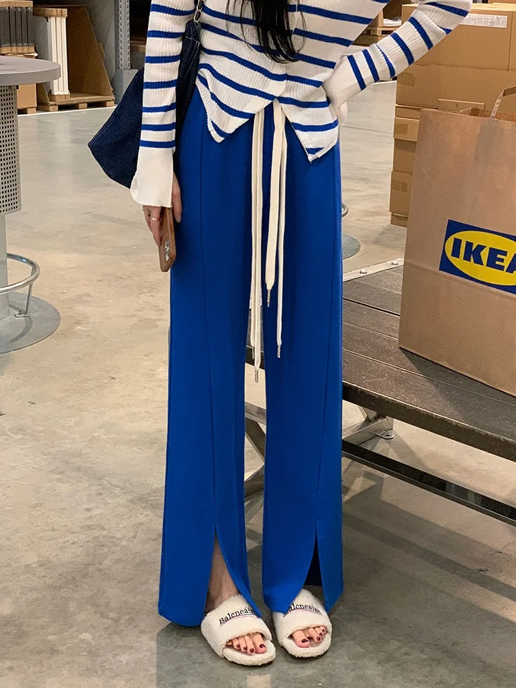 Синие прямые повседневные брюки с высокой талией, широкими штанинами, для офиса, стройнящие, длинные, модные, с карманами, удобные
Синие прямые повседневные брюки с высокой талией, широкими штанинами, для офиса, стройнящие, длинные, модные, с карманами, удобные