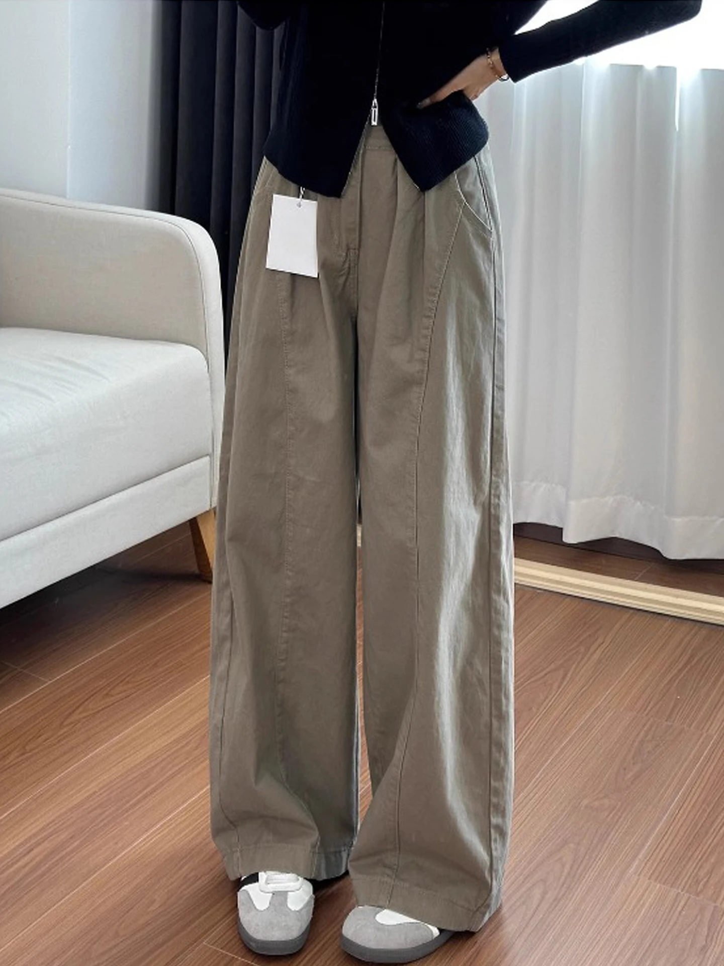 American Khaki Workwear Casual Pants High Waist Women plus Size M Loose Slim Wide Leg Knife Pants Commute Style Polyester Fiber
American Khaki Workwear Casual Pants High Waist Women plus Size M Loose Slim Wide Leg Knife Pants Commute Style Polyester Fiber