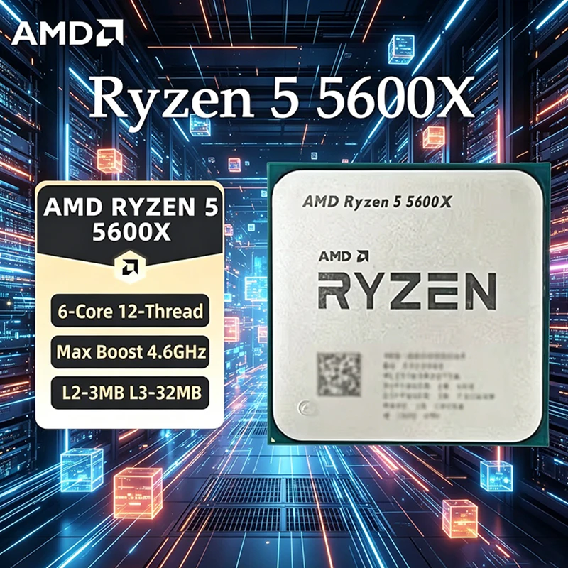 AMD Ryzen 5 5600X CPU AMD R5 5600X Processor 4.6GHz 6-Core 12-Thread 32MB Cache Socket AM4 Desktop Gaming CPU Without Package
AMD Ryzen 5 5600X CPU AMD R5 5600X Processor 4.6GHz 6-Core 12-Thread 32MB Cache Socket AM4 Desktop Gaming CPU Without Package