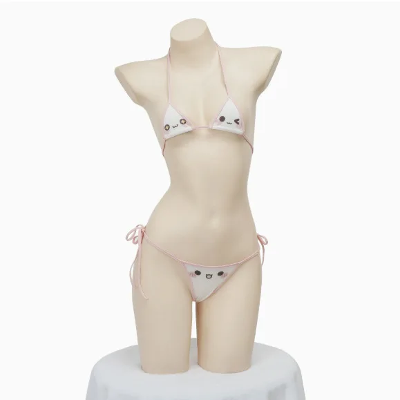 Cute Mini Bikini Three-Point Lingerie Sexy Halter Neck Strap Bikini Cartoon Print Sleepwear Casual Pure Desire Beach Bikini D6P5
Cute Mini Bikini Three-Point Lingerie Sexy Halter Neck Strap Bikini Cartoon Print Sleepwear Casual Pure Desire Beach Bikini D6P5