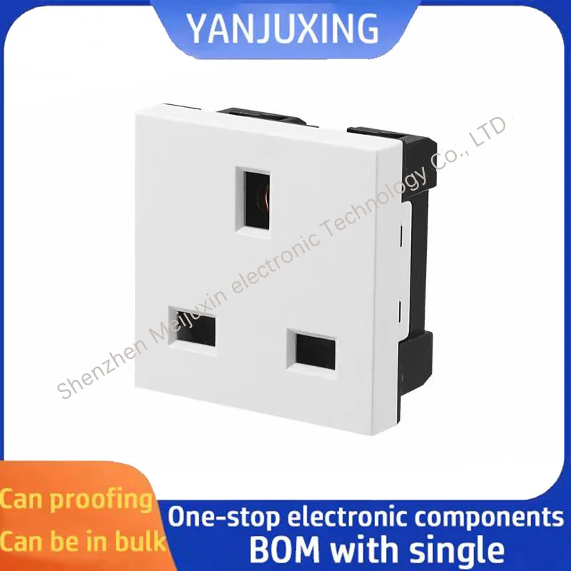 45-type embedded card type 10A with protective door three-hole British standard desktop module socket 45*45mm power socket
45-type embedded card type 10A with protective door three-hole British standard desktop module socket 45*45mm power socket