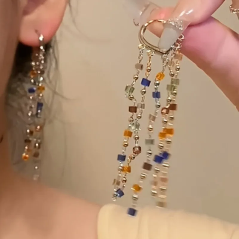 New Colorful Cubic Zirconia Long Tassel Dangling Earrings for Women Personalized Hip Hop Rock Party Accessories
New Colorful Cubic Zirconia Long Tassel Dangling Earrings for Women Personalized Hip Hop Rock Party Accessories