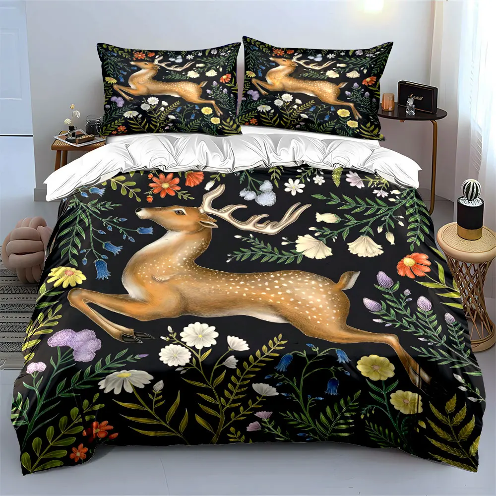 "Nature-Inspired Deer Decoration Set" kid's and adults' bedroom decor, Exquisite three-piece bedding set gift
"Nature-Inspired Deer Decoration Set" kid's and adults' bedroom decor, Exquisite three-piece bedding set gift
