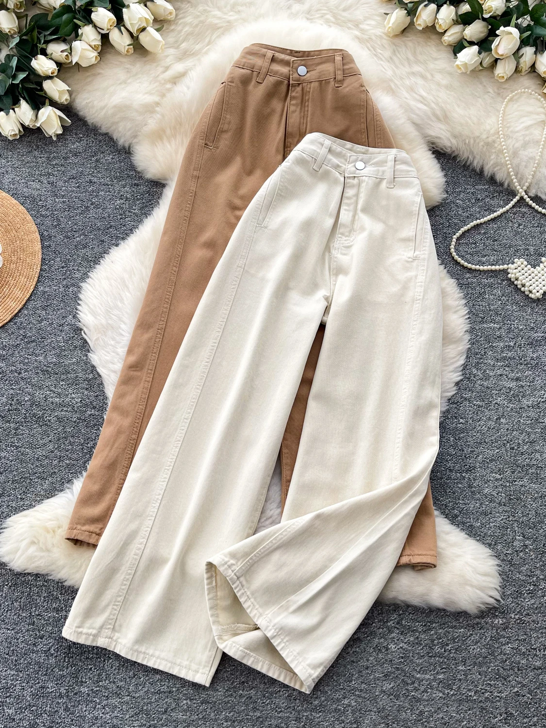 High Waist Wide Leg Jeans Women's Casual Loose Slimming Straight Leg Pants Korean Style Comfortable Fashionable All-Match
High Waist Wide Leg Jeans Women's Casual Loose Slimming Straight Leg Pants Korean Style Comfortable Fashionable All-Match