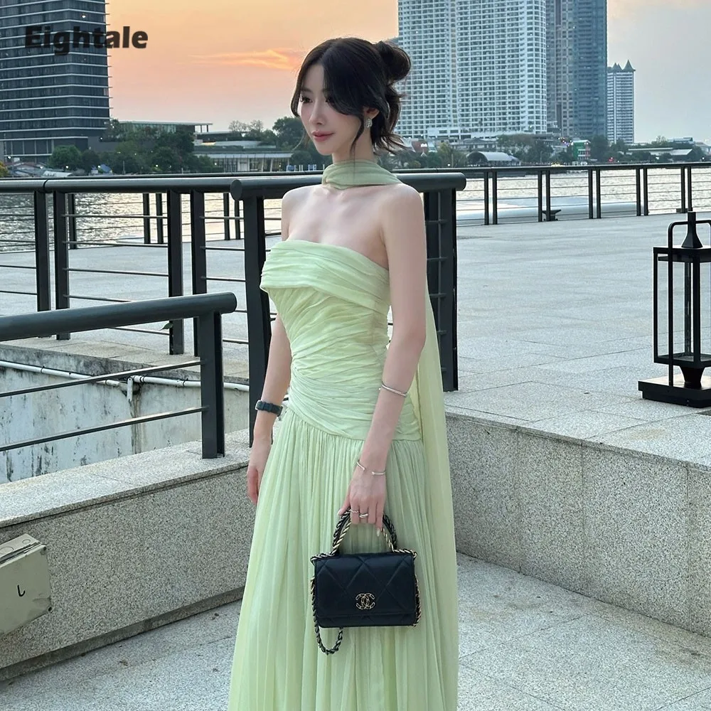 Eightale New Evening Dress Halter Strapless Customized Chiffon Green Floor Length Pleats Prom Wedding Party Gown
Eightale New Evening Dress Halter Strapless Customized Chiffon Green Floor Length Pleats Prom Wedding Party Gown